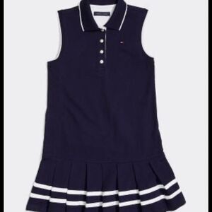 Tommy Hilfiger Cotton Blend Sleeveless Tennis Dress Girls 6 Navy EUC